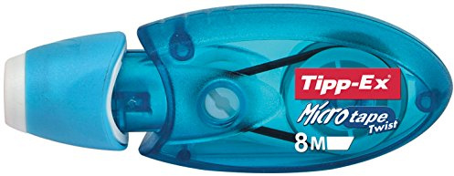 Bic 30025 Tipp-Ex Micro Tape Twist Correction Tape Dispenser Mini Polyester Tape 5 mm x 8 m Ergonomic Shape Cap