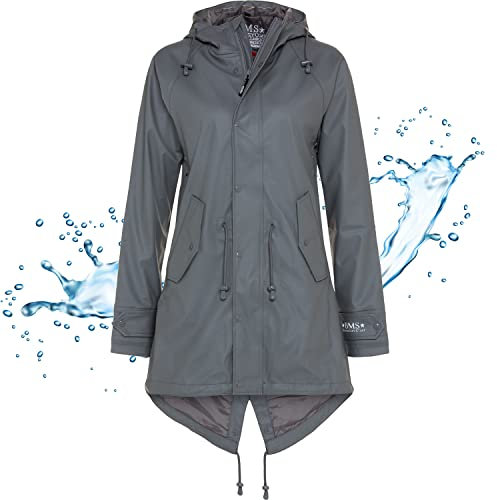 BMS Regenmantel 100% wasserdicht - cool grey - 48