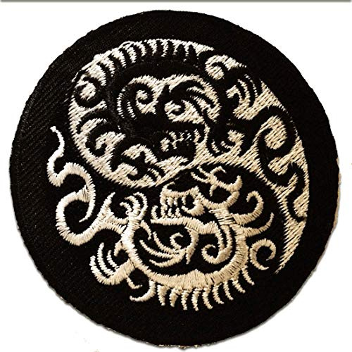 Catch the Patch Yinyang drache spirituell - (Größe: Ø 7,5 cm) – Kultige Aufnäher zum Aufbügeln & Aufnähen – Für Jacken, Rucksäcke, Shirts & Cosplay – Ein Must-have für DIY-Fans