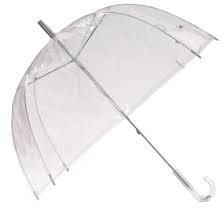 Generic Transparent Wedding Umbrella with Silver Handle, Deepest Dome for Protection, Clear Canopy, Medium Size, Indoor and Outdoor Use