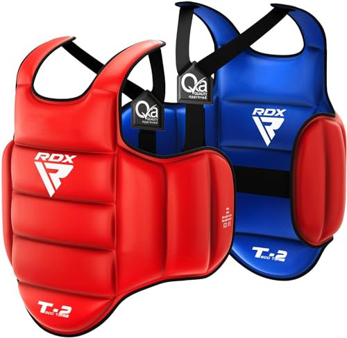 RDX Körperschutz Kampfsport, SATRA Genehmigt, Reversible Kickboxen Bauchschutz, MMA Boxen Muay Thai Body Protector, Karate Kampfweste, Körperschutzweste Taekwondo Brustschutz Körperpanzer Chest Guard