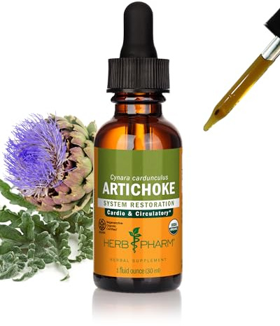 Herb Pharm Certified Organic Artichoke Liquid Extract for Cardiovascular and Circulatory Support - 1 Ounce
