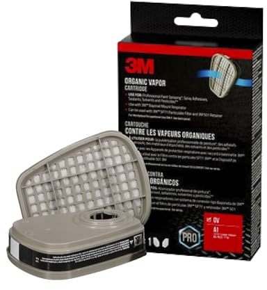 3M Performance Organic Vapor Replacement Cartridges, 1 Pair, Use With Any 3M Bayonet Mount Respirator, For Vapors From Certain Paint Spraying, Adhesives, Sealants, Solvents & Pesticides (6001P1-DC)