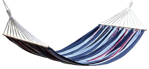 Amaca doppia per giardino in cotone 280 g/mq con asse in legno 200x150 Cm
