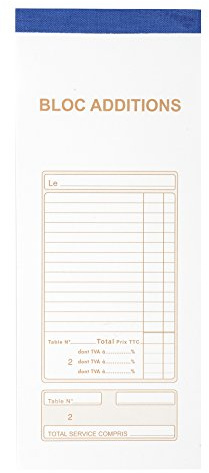EXACOMPTA Lot de 10 Bloc Addition 9,1x22,5cm 50 Dupli