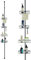 Blue Canyon 4 Tier Stainless Steel Shower Caddy, No Drill Bathroom Shelf, Telescopic Shower Caddy, Powder Coated Adjustable Shelves for Soap, Shampoo, Corner Shelf, Bathroom Organizer, Silver