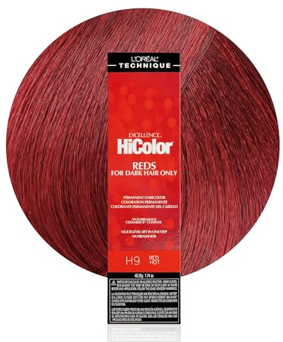 L'Oréal Technique HiColor Reds Permanent Hair Color - Lifts Dark Hair in One Step, No Brassiness, Rich, Smooth Creme Formula, Intense, Long-Lasting Color, Red Hot