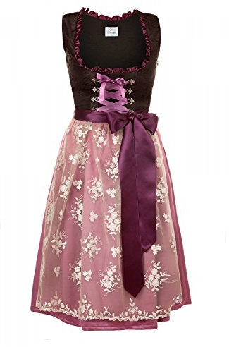 Edelnice Trachtenmode Exklusives Designer Midi Dirndl mit Spitzen Dirndlschürze Gr. 34