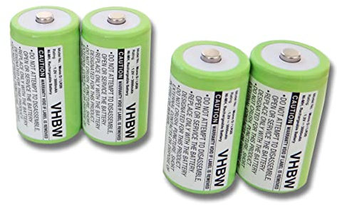 vhbw 4x Battery Replacement for KR20, HR20, Mono D, R20, LR20 for Radio, Walkie-Talkie (3000 mAh, 1.2 V, NiMH)