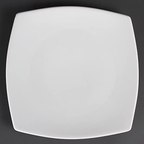 Olympia White Ware Rounded Square Service Plates 270mm Porcelain 6pc