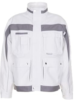Planam 2503102 Size 102 Plaline Waisted Jacket - Pure White/Zinc