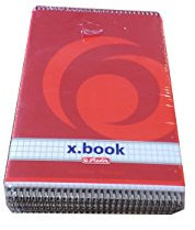 Herlitz Spiral-Notizblock x.book A5, kariert, 50 Blatt, ohne Rand, 10 Stück