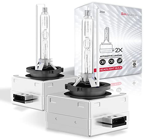 Sinoparcel D1S/D1R BiXenón HID Bombillas de Faros - 6000K 35W Haz Baja y Alta Luces de Reemplazo 66140 66144 85415 - Paquede de 2