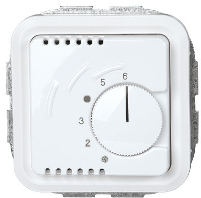 Kopp Paris Raumthermostat Wechsler, zum Heizen und Kühlen, Temperaturbereich 5ºC-30ºC, Nachtabsenkung, 5(2)AX, 250V~, 1100W, IP20, arktis-weiß, 290402010
