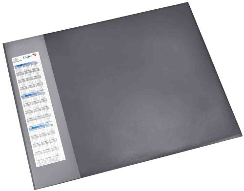 Läufer 41656 Durella D1 Desk Mat with Transparent Side Strip and Calendar, 52 x 65 cm, Black, Non-Slip Desk Pad