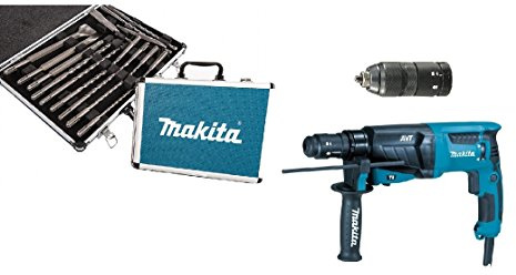 Makita HR2631FT12 Martillo ligero SDS-Plus 800W AVT + mandrino intercambiable + maletin