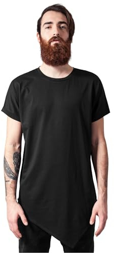 Urban Classics Homme Asymetric Long Tee T shirt, Noir (Black 7), M EU