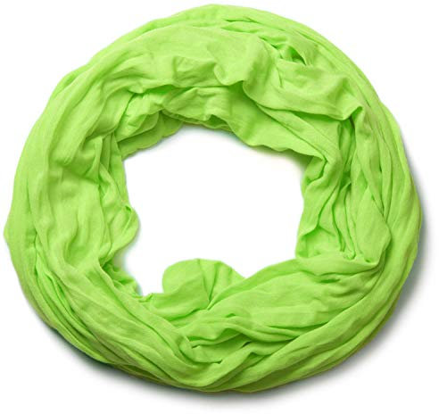 styleBREAKER Jersey Loop Schlauchschal in Crash Optik, Unifarben, Leichter Sommerlicher Schal, elastisch 01016041, Farbe:Hellgrün