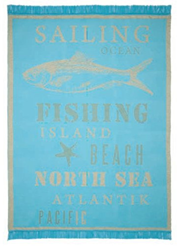PAD - Decke, Kuscheldecke, Sofadecke - SEA - Turquoise/türkis - Mischgewebe - 150 x 200 cm