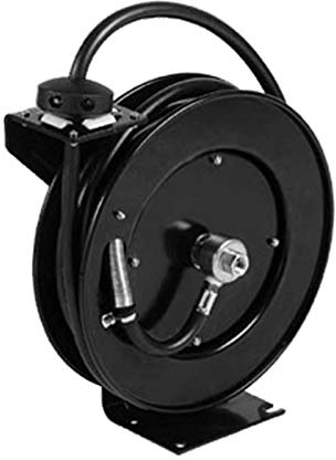 T&S Brass 5HR-232-01 Hose Reel, Open, Powder Coated Steel, 35' x 3/8 ID Hose with Spray Valve