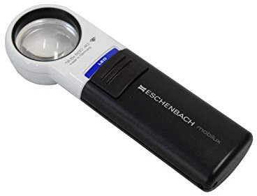 Eschenbach Optik Lupe Handlupe mit LED-Beleuchtung mobiluxLED Vergrößerung: 12,5x Linsengröße: (Ø) 35mm