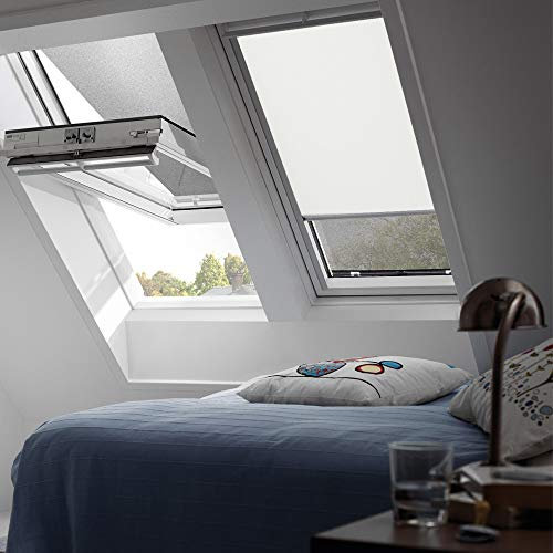 Original Velux Verdunkelungsrollo Rollo für GGL / GPL / GHL / GTL / GGU / GPU / GHU / GTU F06 / Stofffarbe Standard 1085 beige , Schienenfarbe silber // DKL F06 1085S