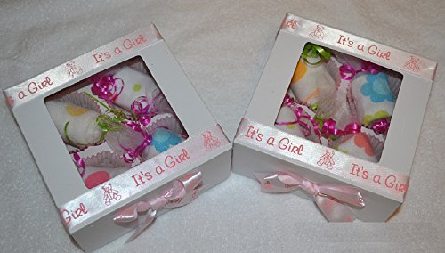 Washcloth Candy Gift Box - 2 Boxes (Diaper Cake / Washcloth Cupcake ) - New Baby Gift, Baby Showergift- Pink(any Color Available)