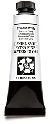 DANIEL SMITH 284600023 Extra Fine Watercolor 15ml Paint Tube, Chinese White, 0.5 Fl Oz (Pack of 1)