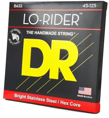 DR Strings Lo-Rider - Stainless Steel Hex Core 5 String Bass 45-125 (MH5-45)