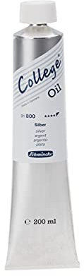 Schmincke - College Oil, Silber in 200 ml-Tube, 31800015, Künstler-Ölfarben, bewährte Künstlerpigmente und natürliche Pflanzenöle, gute Lichtechtheit
