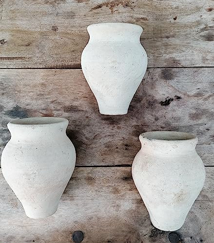 B-Ware !! 2 er Set kleine offene Amphoren aus Terrakotta Terracotta 17 cm hoch, für Garten Wohnung Terrasse Balkon Mediterran Blumentopf