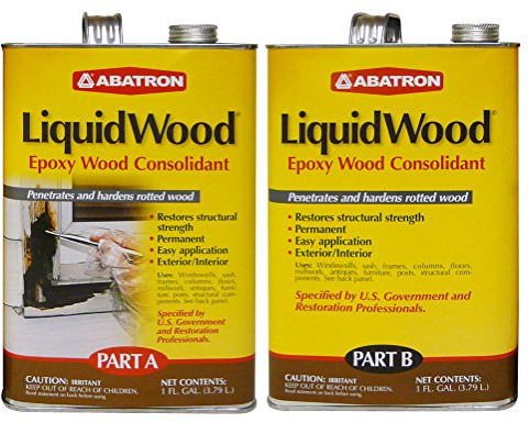 Abatron LiquidWood Kit - 2 Gallon - 2-Part Structural Wood Epoxy Resin - Wood Hardener and Consolidant - Perfect Primer for WoodEpox Epoxy Wood Filler