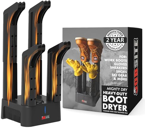 Jobsite Mighty Dry Boot Dryer with Timer and Fan, Use for Shoes & Gloves - Prevent Odor, Mold & Bacteria
