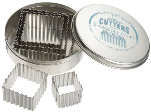 Ateco 5 pc Fluted Square Cutter Set