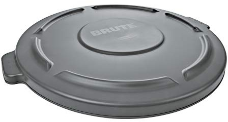 Rubbermaid 263100GY Round Flat Top Lid, for 32-Gallon Round Brute Containers, 22 1/4-Inch, dia., Gray