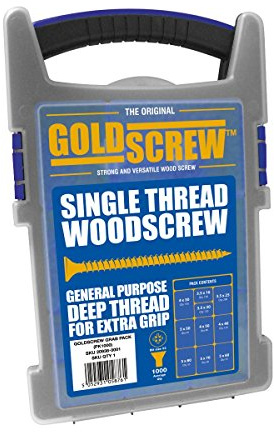 Goldscrew Woodscrews Trade Case Grab Pack 1000 Pieces