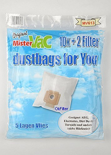 10 STAUBSAUGERBEUTEL für AEG,Electrolux,Menalux 1000,Dirt Devil,Progress,610,710,800,812,850,PA 5190,5200,5205,6192,8170,8180,8190,PC 4305,4310,4315,4414 bis 4485 TRIO SATRAP ASPIRA 1800 CLASSIC,SINGER CYCLONE 1000,JUNIOR 1000,THOMAS COMFORT ELECTRONIC TORNADO AIRYS TO 2,AVENTURE TO 465,466,470,480,482,484,490,CAMPUS TO 4560 bis 4575/N COMPLYS TO 200 bis 390,DIAMANT 200,210,400,LUXOR TO 486,490,TURBO,NOMAD TO 441
