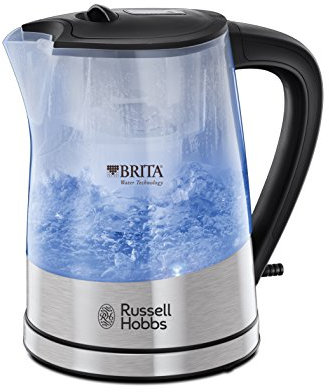 Russell Hobbs Wasserkocher [BRITA Wasserfilter MAXTRA+ Einsatz] Purity (1l + 0,5l Filtereinsatz, 2200W, LED Beleuchtung, Inkl. Filterkartusche, Kalkfilter, Kartuschenwechselanzeige) Teekocher 22850-70