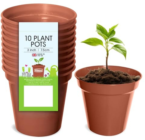 Whitefurze G04012 7.5cm Garden Pot - Terracotta (Set of 10)