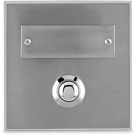 REV 0504363555 Türklingel, Haustür - Klingelplatte, max. 42V AC/DC 2A, silbern