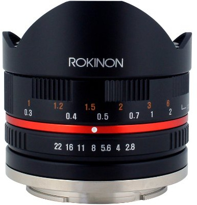 Rokinon 8mm F2.8 UMC Fisheye II (Black) Fixed Lens for Canon EF-M Mount Compact System Cameras (RK8MBK28-M)