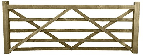 Ruby Timber Diamond Braced 5 Bar Field Farm Gate - Choose Size - Larch (10FT)