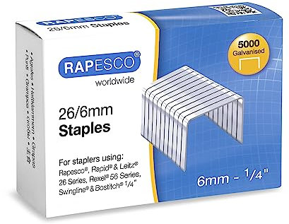 Rapesco S11662Z3 Typ 26/6 mm (No.56) Verzinkte Heftklammern, 5000 Stück