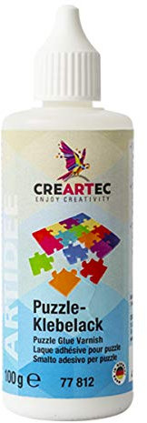 CREARTEC Puzzle-Klebelack - zum festen Verkleben von Puzzleteilen und Diamond Painting - Unsichtbare Versiegelung - Lackkleber mit schützender Oberflächenversiegelung - 100g - Made in Germany