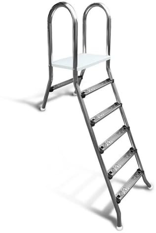 Poolleiter Classic 150/40 cm I 1x5 + 1x1-stufig I V2A Edelstahl Leiter Treppe