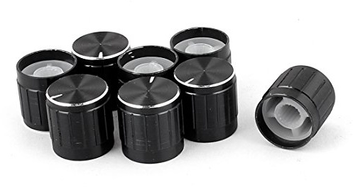 Uxcell a16012700ux0420 8pcs 6mm Hole Dia Metal Lamp Dimmer Rotary Switch Knob Control Black (Pack of 8)