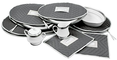 Richard's Homewares - Micro Fiber Deluxe Six Piece Accessory Storage Set - Gray