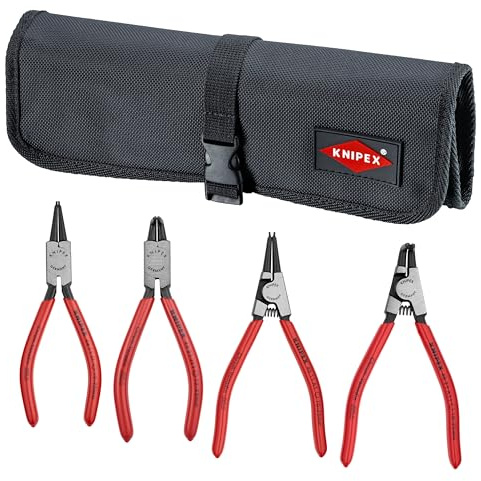 Knipex 9K 00 19 52 US Straight and 90° Circlip Snap-Ring Pliers Set in Pouch (4 Piece)