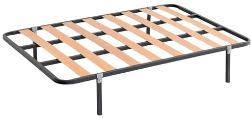 Miroytengo Somier 135x190 cm con 4 Patas - Tubo acerado 30x30 mm, Refuerzo Central, Láminas de Chopo y Pintura Metalizada