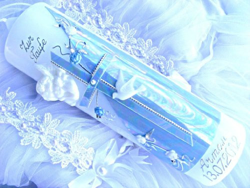 Bautizo Vela Vela de comunión Niño Niña 250/70 mm VT de 06 Incluye Accesorios para personalizar